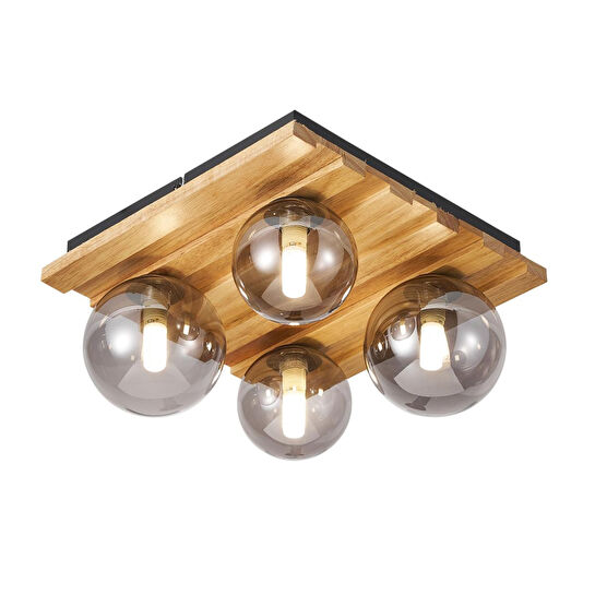 Apliqa Meggy 4'lü Ahşap Plafonyer Avize