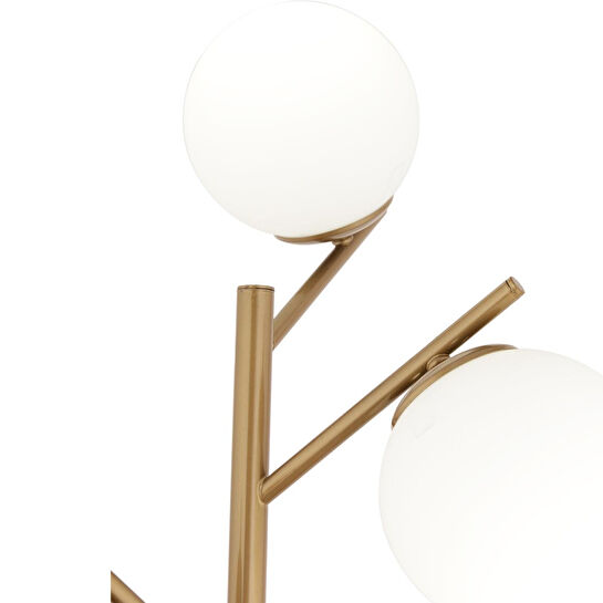 Apliqa Renji 3lü Eskitme Boyalı Beyaz Camlı Modern Tasarım Metal Lambader