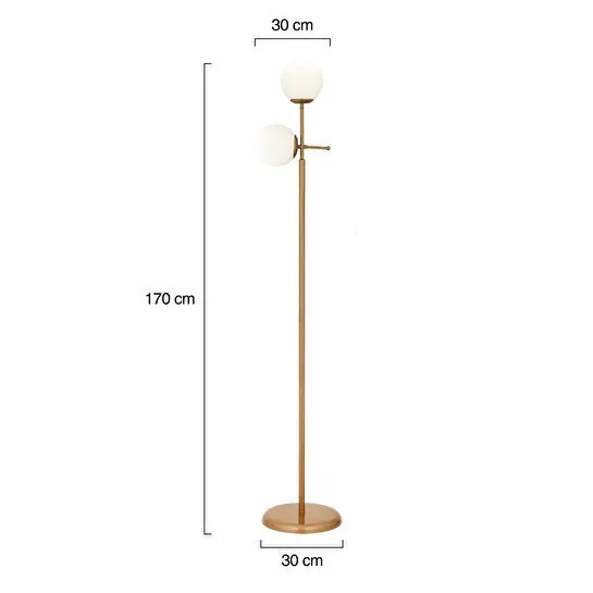Apliqa Günay 2li Eskitme Beyaz Camlı Modern Dekoratif Tasarım Oturma Odası-salon Lambader