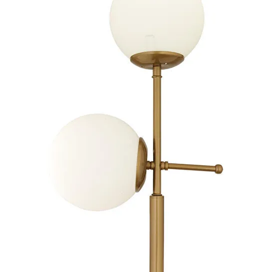 Apliqa Günay 2li Eskitme Beyaz Camlı Modern Dekoratif Tasarım Oturma Odası-salon Lambader