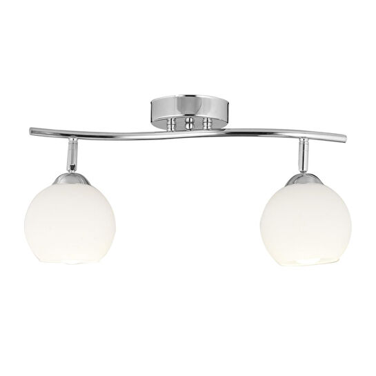 Apliqa Riley 2li Krom Spot Yuvarlak Camlı Mutfak- Banyo Avize