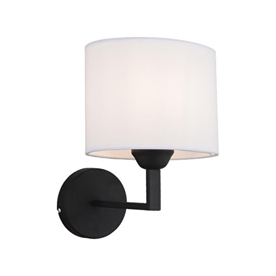 Apliqa Zadie Tekli Beyaz Şapkalı Siyah Duvar Lambası Yatak Odası-yatak Başı-banyo Için Modern Aplik