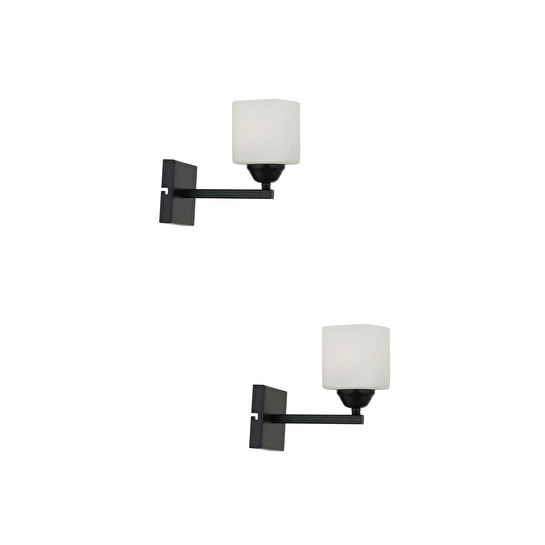 Apliqa Minel Siyah 2'li Aplik Seti Yatak Odası-yatak Başı,cafe,restoran Için Duvar Lambası