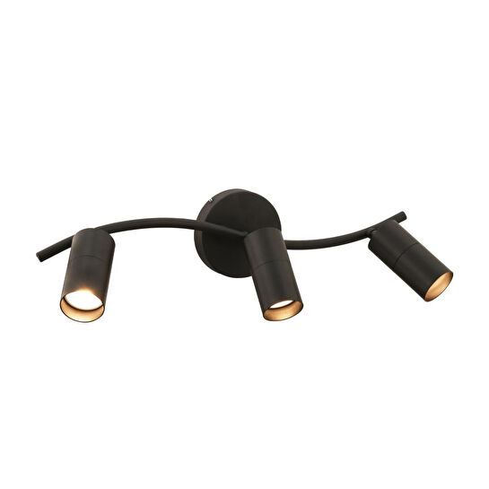 Apliqa Dusan Siyah 3lü Modern Duvar Lambası Spot Aplik