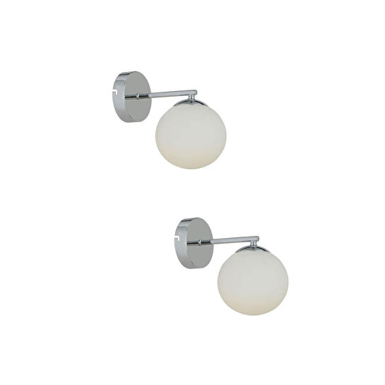 Apliqa Elvin Krom Kaplama 2'li Aplik Seti Yatak Odası-yatak Başı,cafe,restoran Için Duvar Lambası