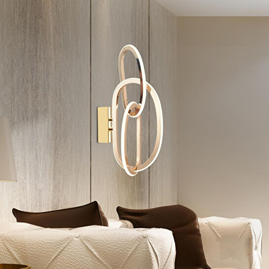 Apliqa Cara Gold Kaplamalı 66 Watt Ledli Yatak Başı , Salon Led Aplik