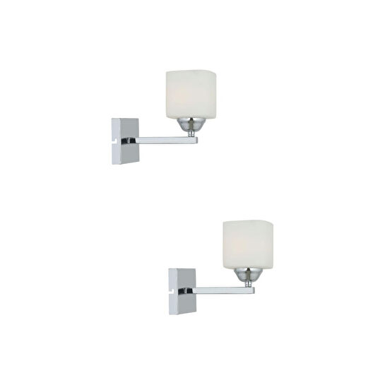 Apliqa Minel Krom Kaplama 2'li Aplik Seti Yatak Odası-yatak Başı,cafe,restoran Için Duvar Lambası