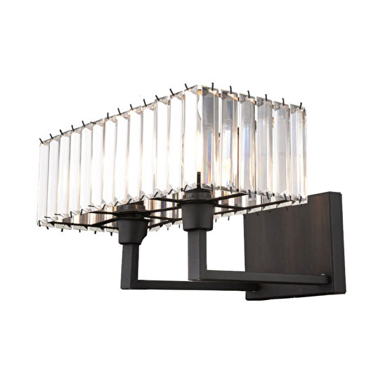 Apliqa Brambles Siyah Kristal Taşlı Duvar Lambası Yatak Odası-yatak Başı-salon Için Aplik