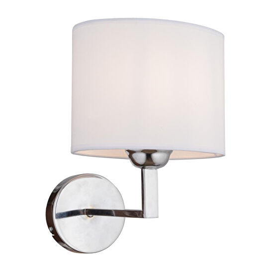 Apliqa Zadie Tekli Beyaz Şapkalı Krom Duvar Lambası Yatak Odası-yatak Başı-banyo Için Modern Aplik