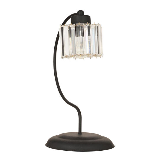 Apliqa Tufty Siyah Kristalli Taşlı Dekoratif Tasarım Salon- Yatak Odası Modern Retro Abajur