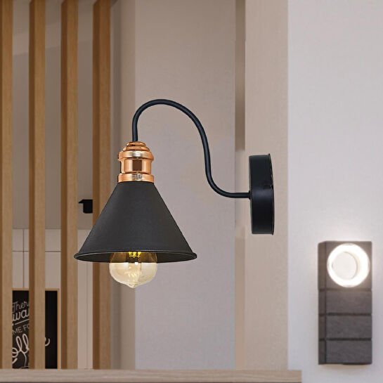 Apliqa Görez Siyah Yatak Odası-yatak Başı,cafe,restoran Için Duvar Lambası Modern Retro Aplik