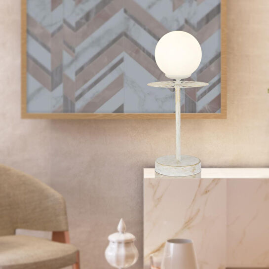 Apliqa Rakes Beyaz Silme Abajur Salon-yatak Odası Modern Tasarım Masa Lambası