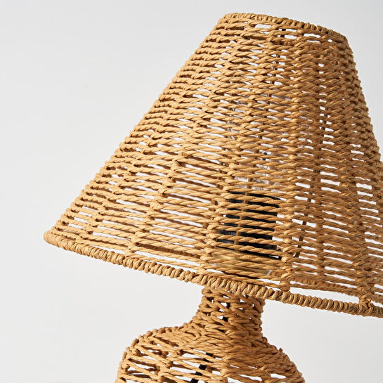 Apliqa Mateo İpli Rattan Hasır Abajur