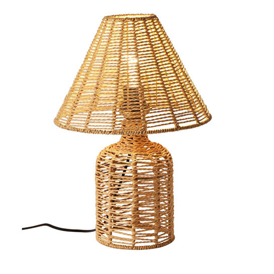 Apliqa Mateo İpli Rattan Hasır Abajur