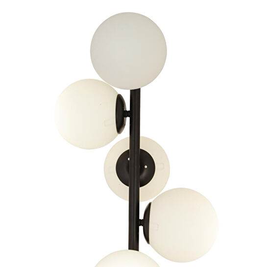 Apliqa Uzel 5li Siyah Modern Tasarım Metal Lambader