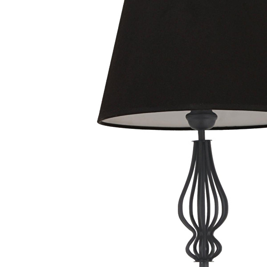 Apliqa Hefina Siyah Şapkalı Siyah Modern Tasarım Ayaklı Abajur Lamba Metal Lambader