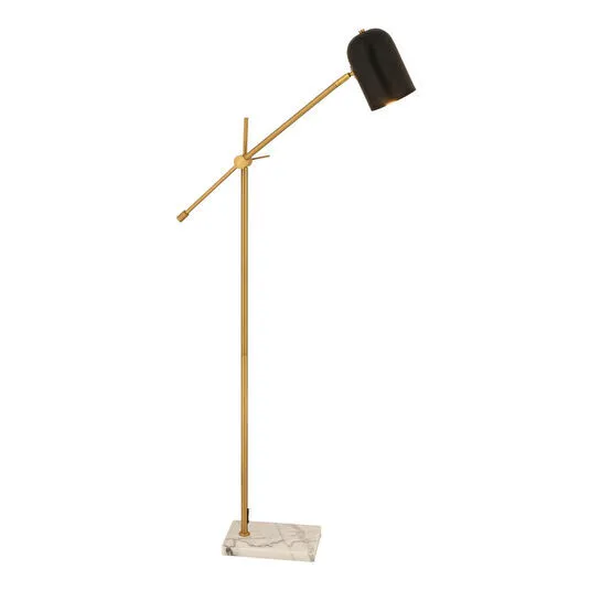 Apliqa Ahren Siyah Eskitme Retro Başlıklı Modern Dekoratif Köşe Lambader