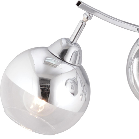 Apliqa Abbey 4'lü Krom Rengi Krom Camlı Yuvarlak Modern Oturma Odası Spot Salon Avize