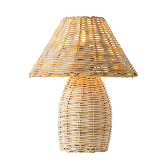 Apliqa Sollın Rattan Hasır Abajur Masa Lambası