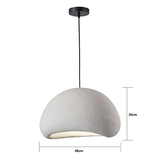 Apliqa Tretan Büyük Beyaz Beton Modern Sarkıt Oturma Odası Salon Sarkıt Avize