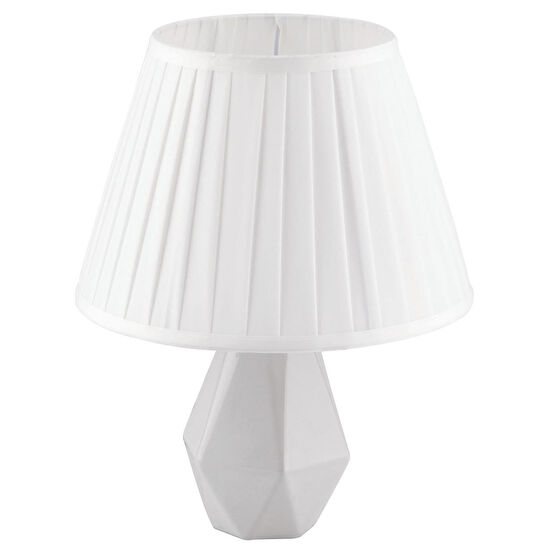 Apliqa Tardu Beyaz Şapkalı Beyaz Seramik Salon-yatak Odası Tasarım Abajur