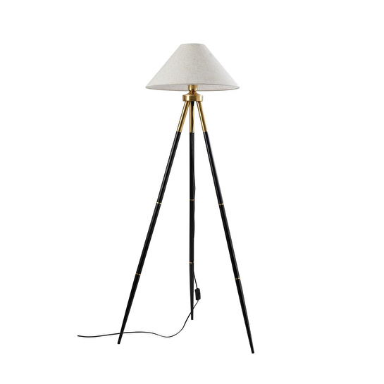 Apliqa Cosby Siyah-eskitme Kaplamalı Tripod Metal 3 Ayaklı Lambader