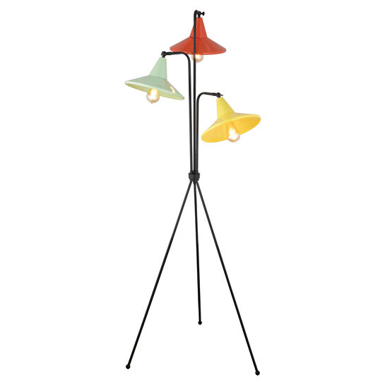 Apliqa Jadira 3lü Çok Renkli Modern Tasarım Retro 3 Ayaklı Abajur Lamba Metal Lambader