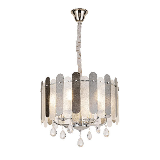 Apliqa Madera 50'lik Krom Füme Camlı Kristal Taşlı Avize