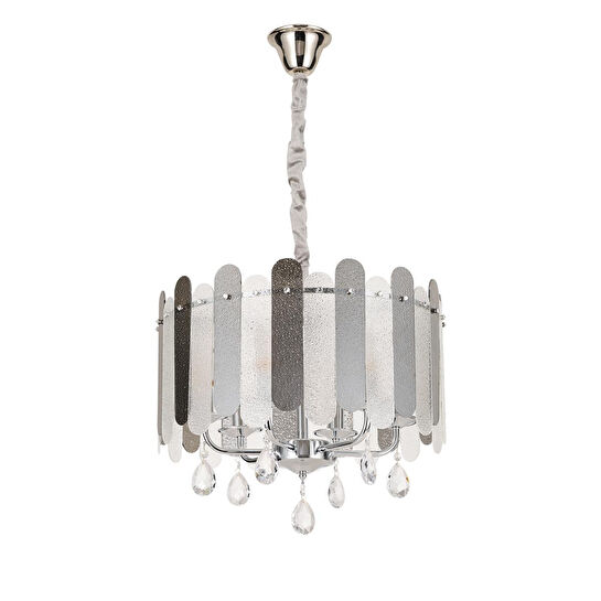 Apliqa Madera 50'lik Krom Füme Camlı Kristal Taşlı Avize