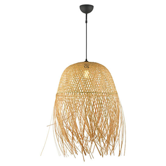 Apliqa Adolf Tekli Rattan Modern Tasarım Hazeran Avize Oturma Odası Bambu Avize