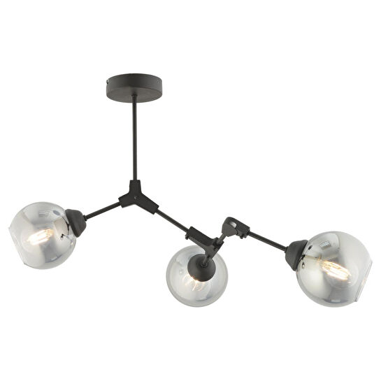 Apliqa Bürke 3lü Avi̇ze Si̇yah Modern Koridor Yatak Odası Salon Avize