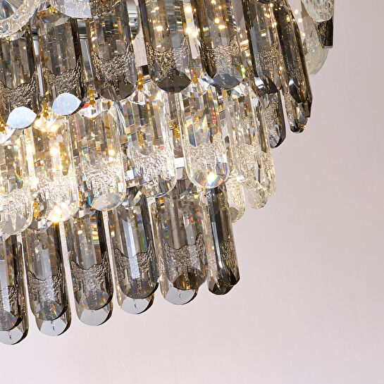 Apliqa Sento 80'lik Yemek Masası Üstü Sıralı Kristallli Avize