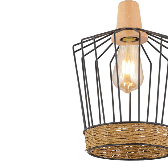 Apliqa Nairobi Tekli Siyah Telli Hasır Desenli Bohem Tarzı Yatak Odası, Koridor, Sarkıt Salon Avize