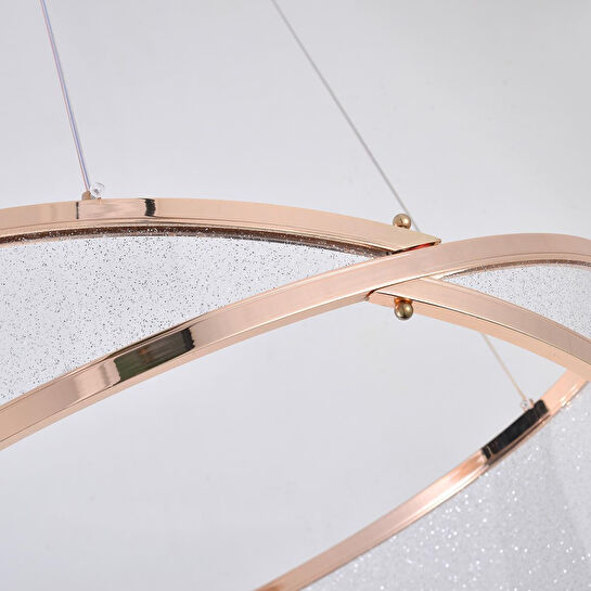 Apliqa Natura 60'lık Yuvarlak Gold Salon Sarkıt Led Avize