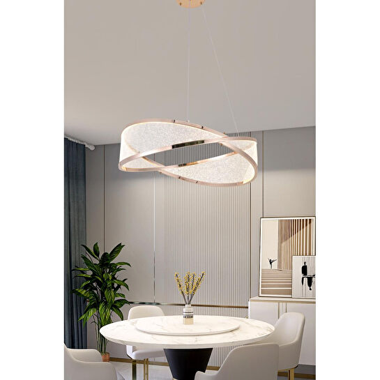 Apliqa Natura 60'lık Yuvarlak Gold Salon Sarkıt Led Avize