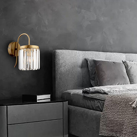 Apliqa Rachel Eskitme Kristal Taşlı Duvar Lambası Yatak Odası-yatak Başı-salon Için Aplik