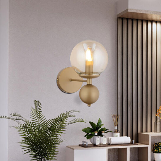 Apliqa Kuvars Tekli Eskitme Bal Camlı Modern Yatak Başı Salon Aplik