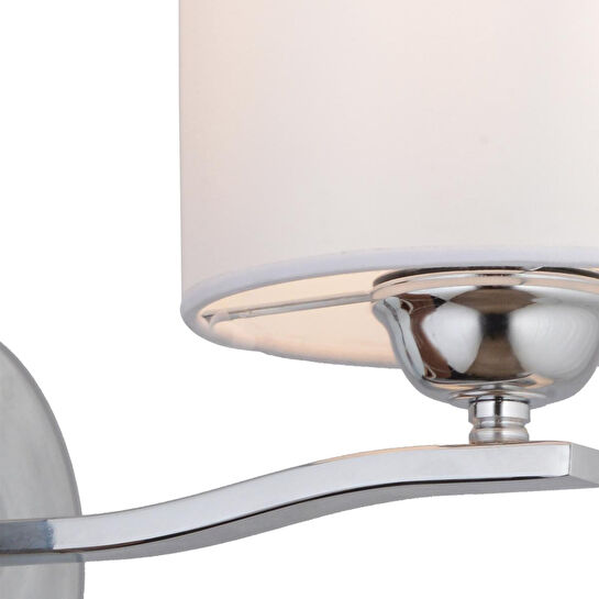 Apliqa Keria Tekli Beyaz Şapkalı Krom Duvar Lambası Yatak Odası-yatak Başı-banyo Için Modern Aplik