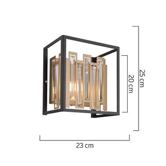Apliqa Adran Siyah Eskitme Kristal Taşlı Duvar Lambası Yatak Odası-yatak Başı-salon Için Aplik