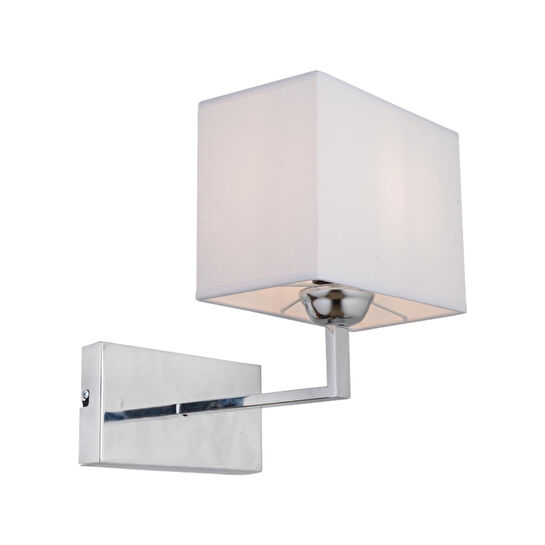 Apliqa Rylee Tekli Beyaz Şapkalı Krom Duvar Lambası Yatak Odası-yatak Başı-banyo Için Modern Aplik