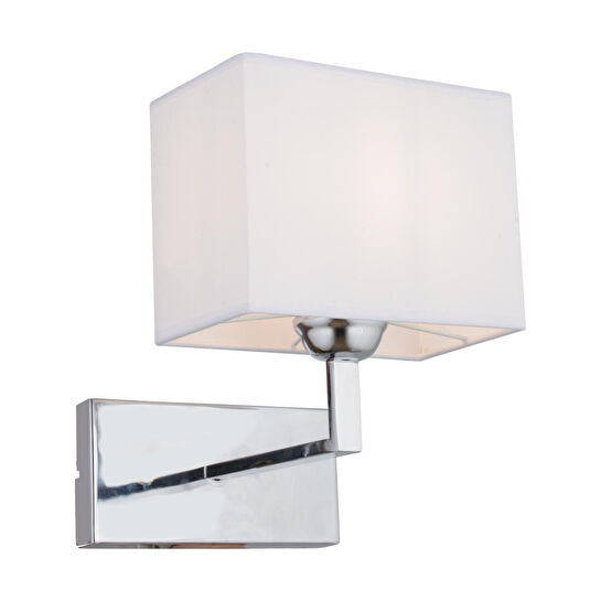 Apliqa Rylee Tekli Beyaz Şapkalı Krom Duvar Lambası Yatak Odası-yatak Başı-banyo Için Modern Aplik