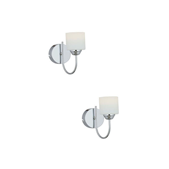 Apliqa Esila Krom Kaplamalı 2'li Aplik Seti Yatak Odası-yatak Başı,cafe,restoran Için Duvar Lambası