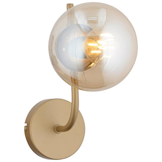 Apliqa Lowel Tekli Eskitme Bal Camlı Modern Yatak Başı Salon Aplik