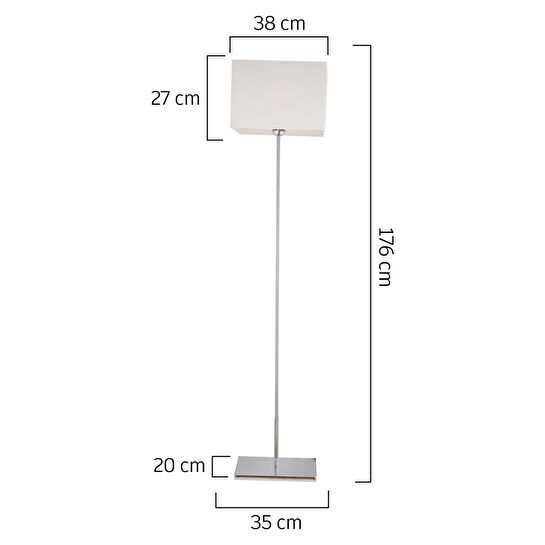 Apliqa Layana Beyaz Şapkalı Krom Dekoratif Modern Tasarım Ayaklı Oturma Odası-salon Lambader