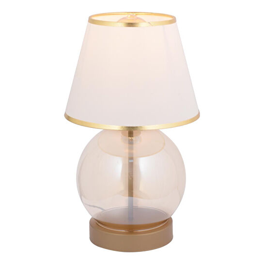 Apliqa Lampon Beyaz Şapkalı Eskitme Masa Lambası Modern Tasarım Salon-yatak Odası Abajur