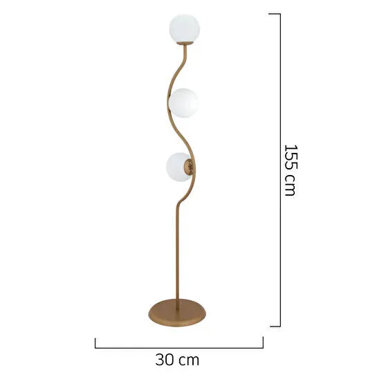 Apliqa Javed 3'lü Eskitme Metal Kafe Restoran, Salon, Oturma Odası Köşe Lambader