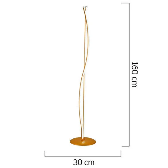 Apliqa Palmiro Gold 64 Watt Modern Tasarım Salon Ledli Metal Lambader