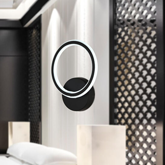 Apliqa Besta Siyah 102 Watt Duvar Lambası Modern Tasarım Salon Led Aplik