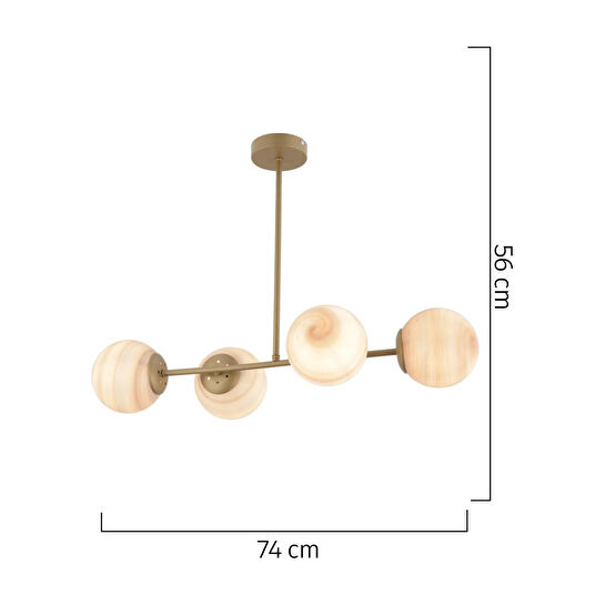 Apliqa Erda 4lü Eski̇tme Avi̇ze Modern Mutfak Yemek Masası Üstü Yatak Odası Salon Avize