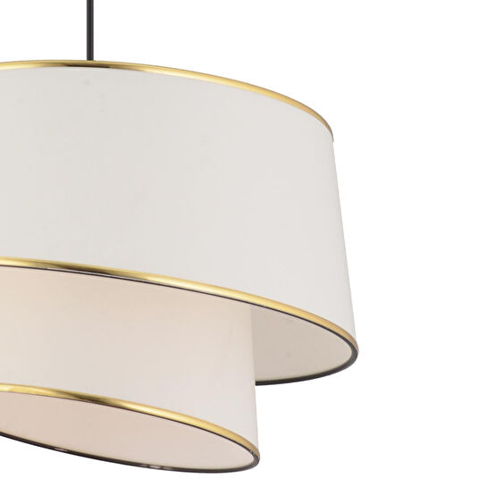 Apliqa Paoni 2 Katlı Beyaz Gold Detaylı Modern Koridor,yatak Odası Salon Avize